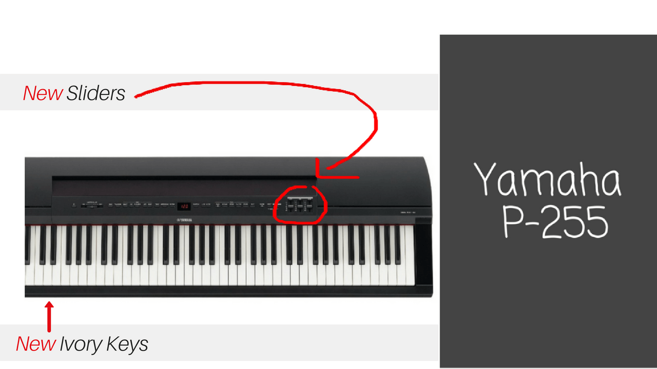 yamaha p255 digital piano layout and interface